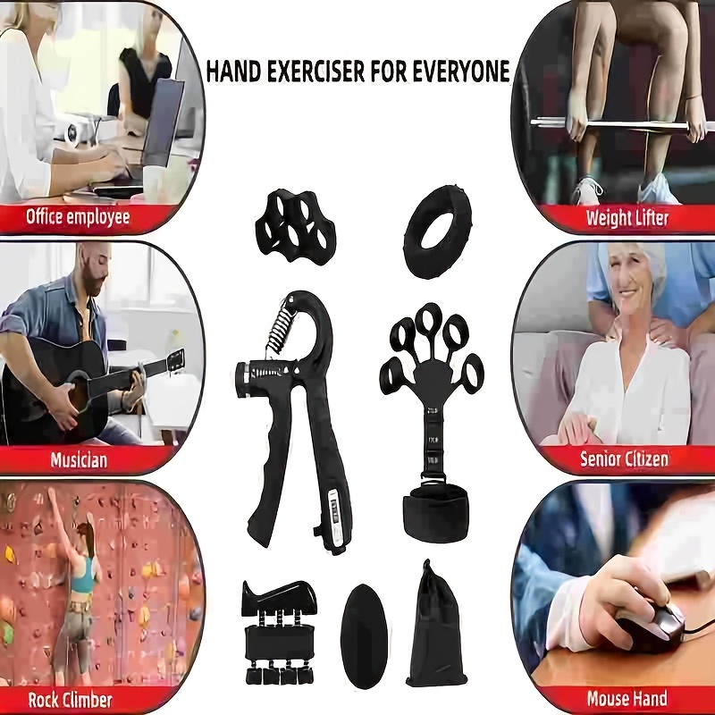 6pcs Silicone Grip Strengthener Set - Adjustable Hand Exerciser, Finger Stretcher, and Counting Grip Equipment for Muscle Training & Rehabilitation - Ideal Gift for Valentine's Day, Thanksgiving, Christmas, Father's Day, Workout Accessories