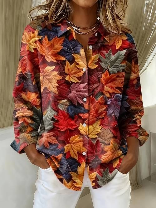 item picture elegant womens shirt top floral pattern vintage tropical style fashionable long sleeve shirt lapel collar regular daily button print blue yellow for