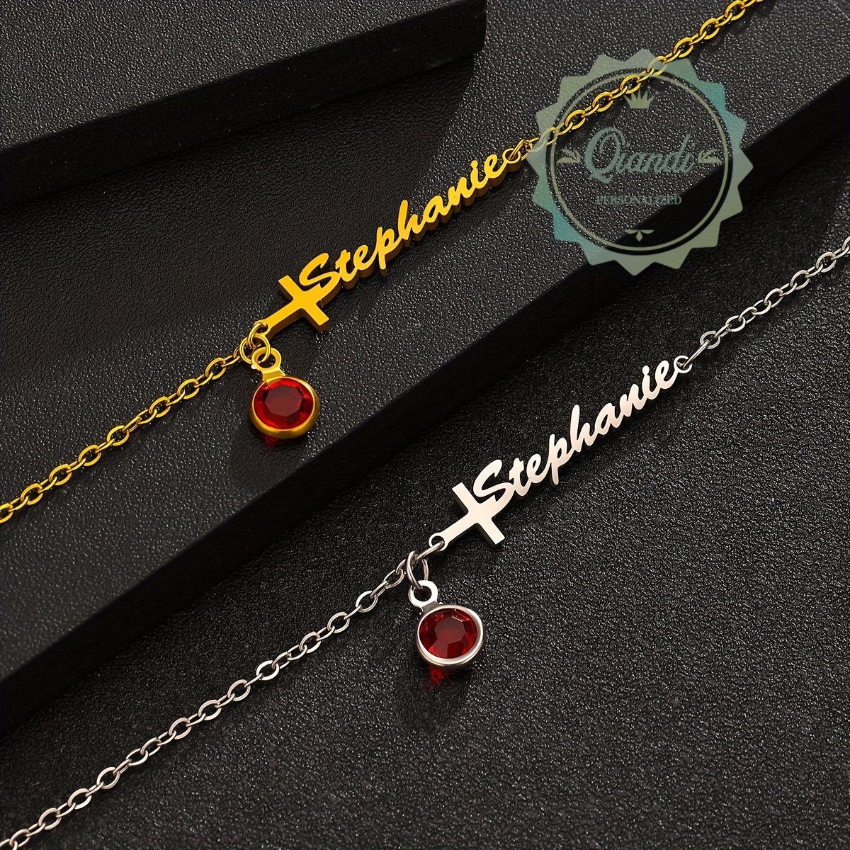 Personalized Cross Bracelet for Baptism, Name Gift