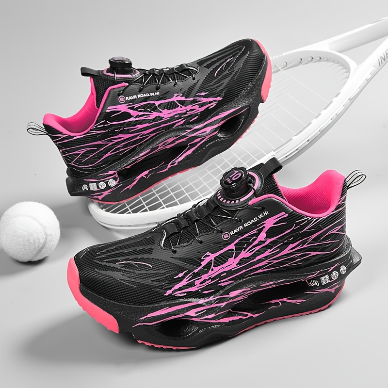 Men'S Shock-Absorbing Rotary Buckle Luminous Breathable Running Shoes, Outdoor Fitness Training Casual Sneakers, Comfortable Low-Top Breathable Outdoor Athletic Shoes, Student Running And Training Shoes