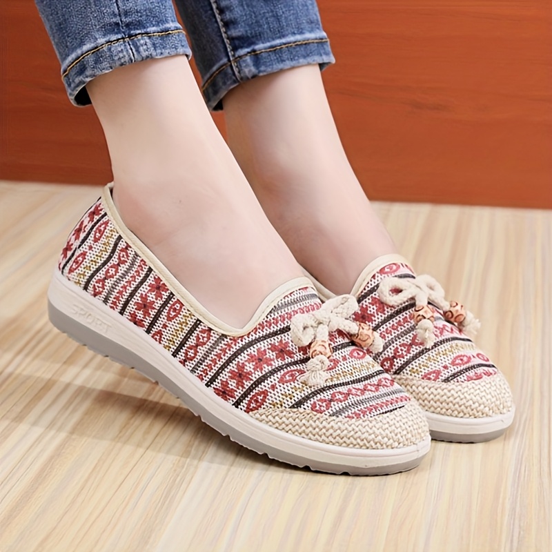 Women's Plaid Slip-On Sneakers - Soft TPU Sole Breathable Mesh Casual Shoes with Bow Detail, Comfortable Home & Outdoor Walking Shoes for Women, Home Comfort Shoes | Plaid Pattern Shoes | Breathable Mesh Footwear, Ladies Sneakers