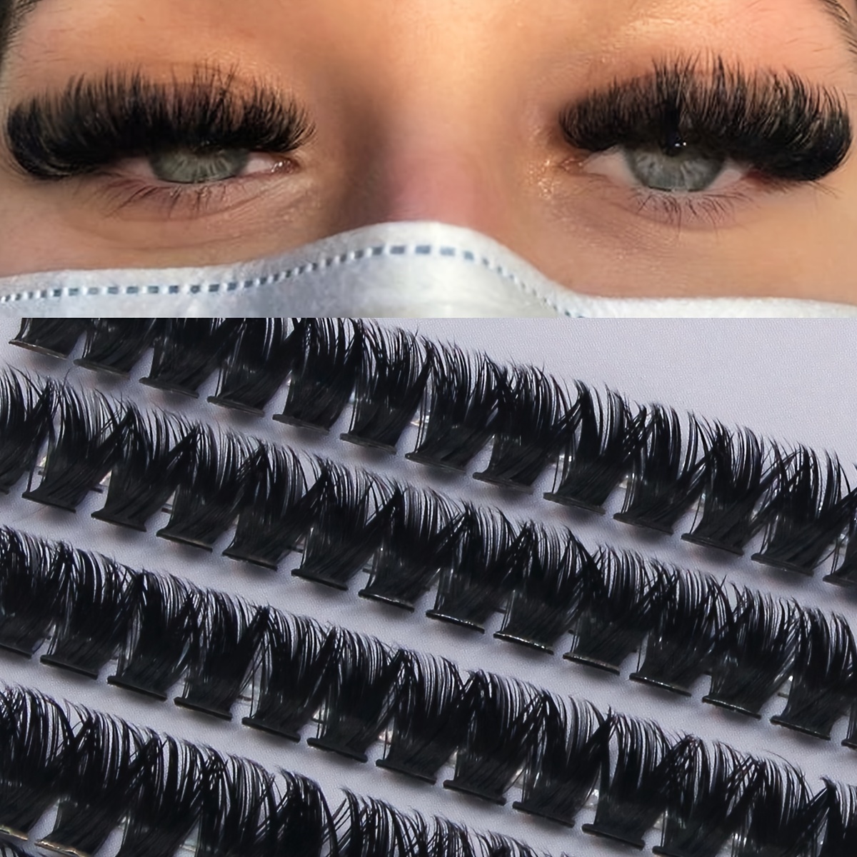 

280pcs Faux Mink Eyelash Extensions, Diy 100d Clusters, 0.07mm Thick, D , Fluffy Dramatic Look, Mixed Length 9-16mm, Reusable Volume Lash Packs