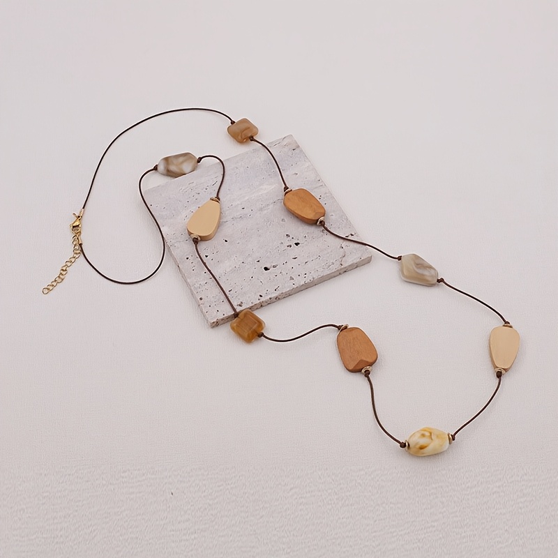 Boho Geometric Vintage Ethnic Style Beaded Necklace