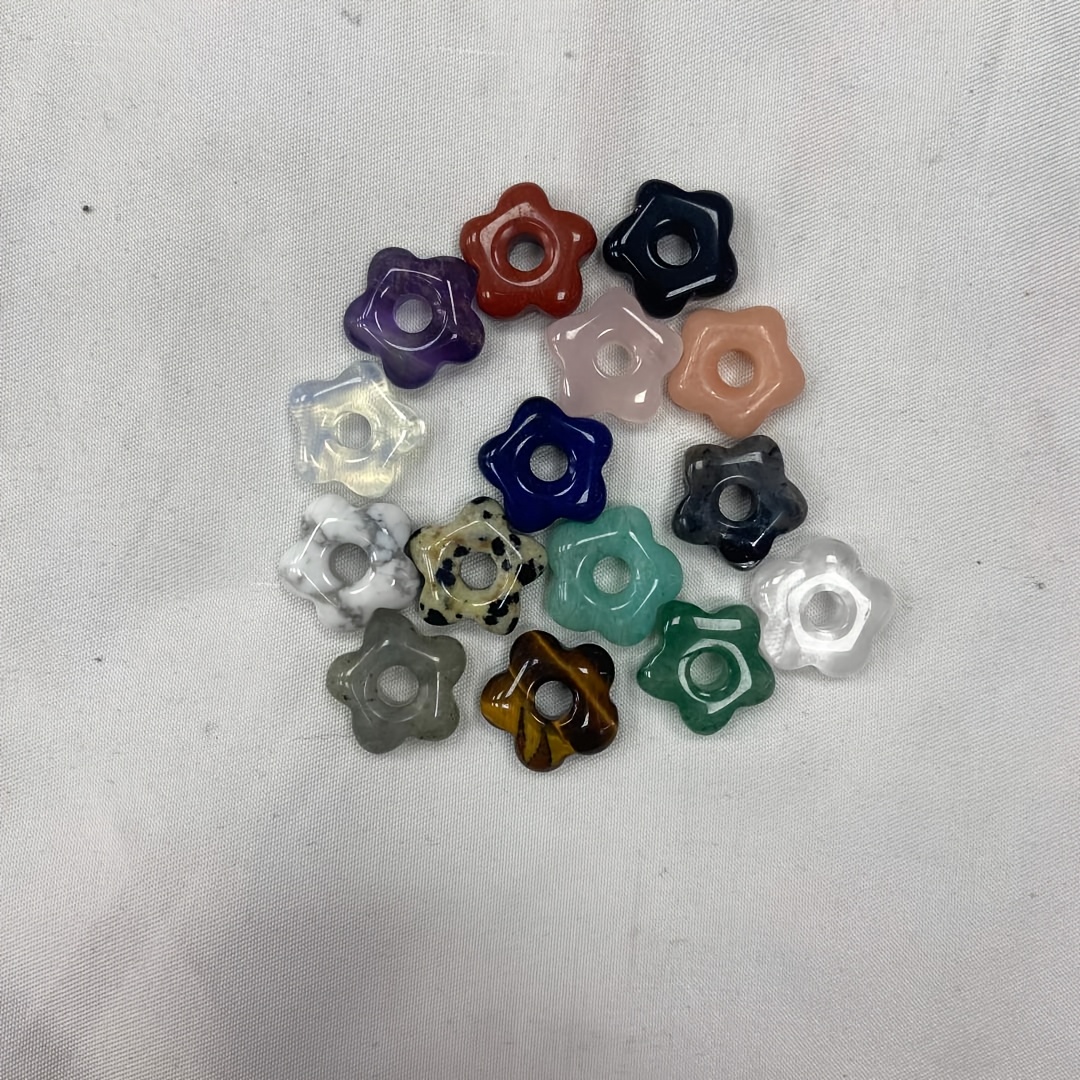 1pc Random Color Mixed Natural Crystal Flower Spacer Bead for Jewelry Making