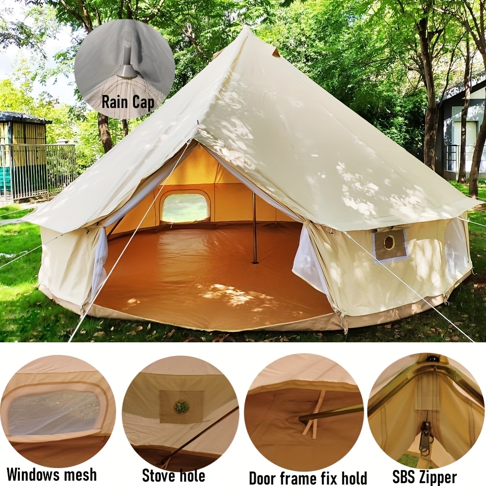 waterproof 5 4ft canvas bell tent 8 person family glamping