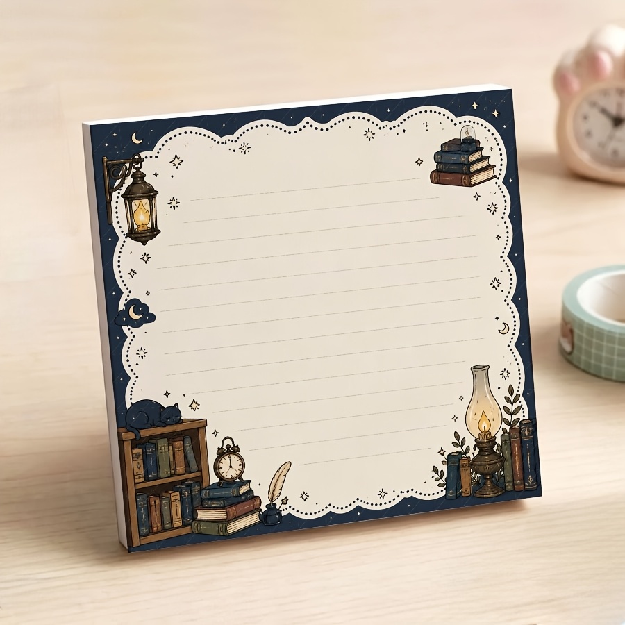 TEMU Bloc-notes vintage Dark Academia à pages détachables - Papier ligné pour décoration de bureau, fournitures scolaires, journal d'écriture sur le