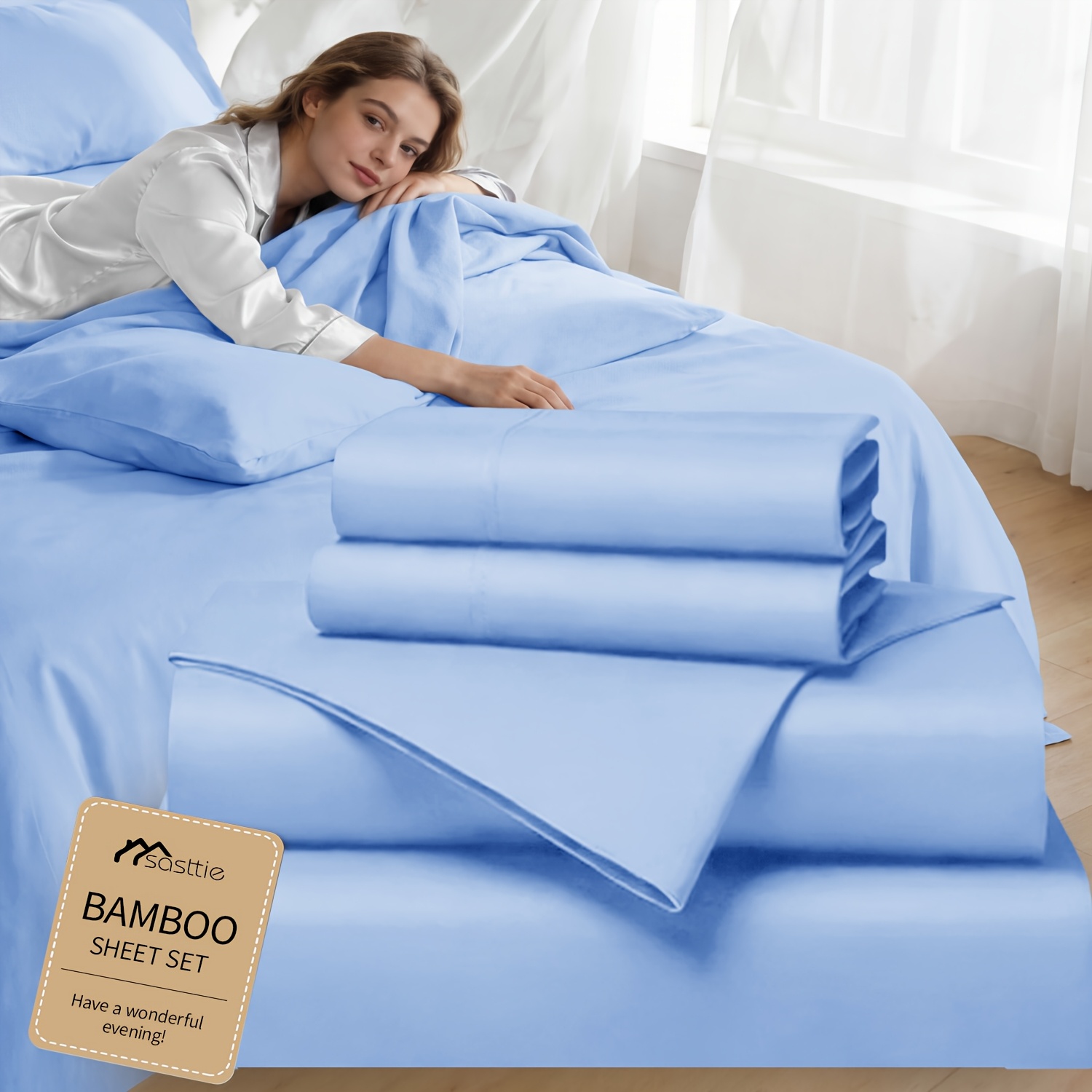 TEMU Bamboo & Cotton Sheet & Pillowcase Sets Bedding - Breathable Bamboo Sheet Sets-ultra Soft Bamboo Cotton Bed Sheets With Deep Pocket Fitted For