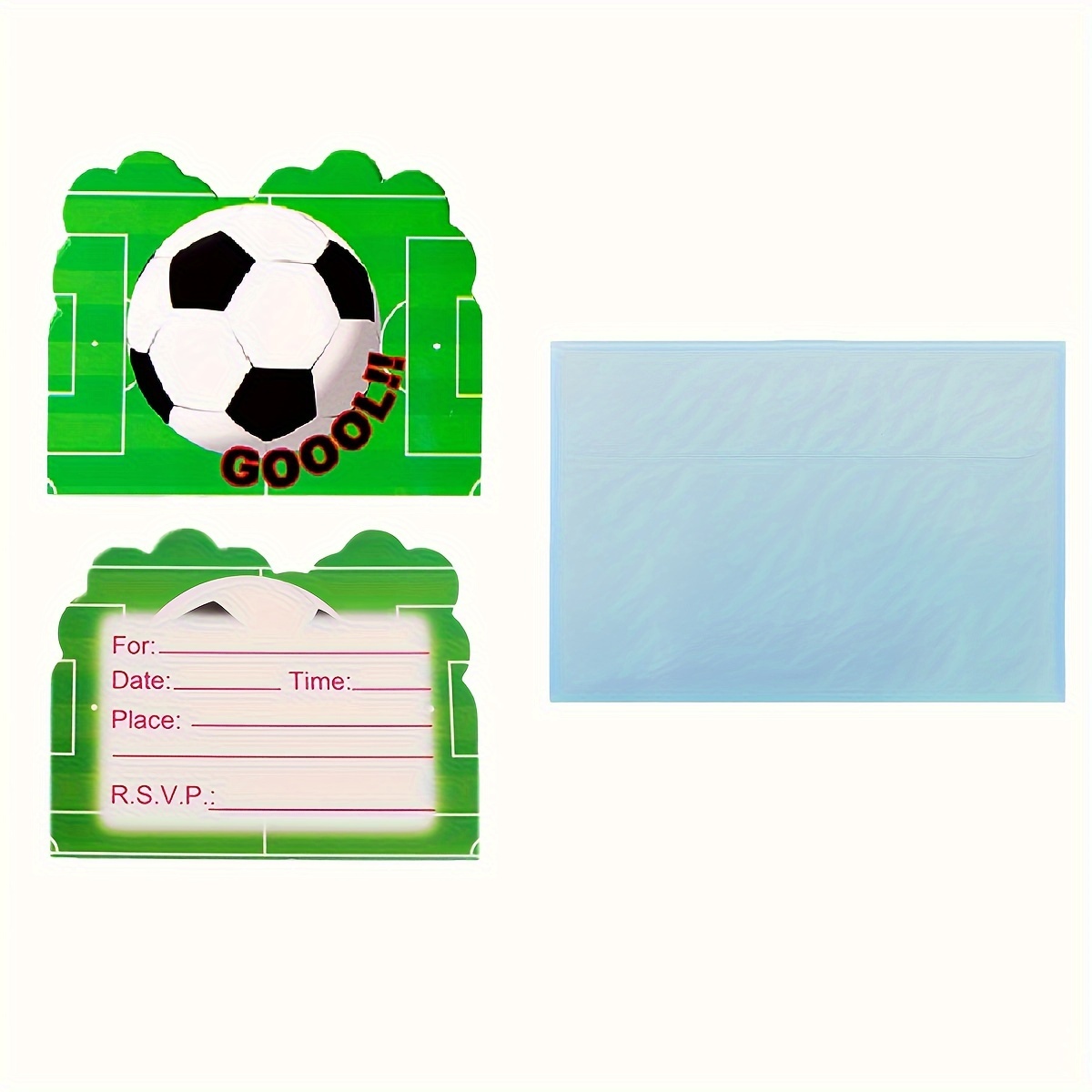 

20pcs Soccer Theme Birthday Party Invitations Set - Universal Sports Event Paper Invitation Cards With Envelopes, No-electricity Required, General Use Rsvp For Home Decor & Party Decorations