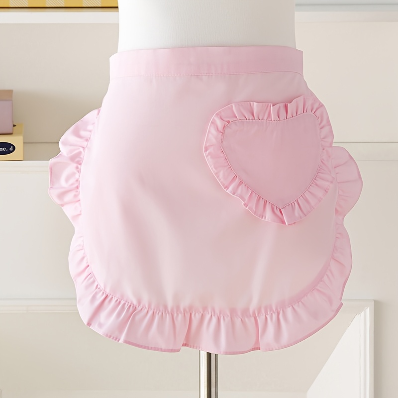 TEMU Half Apron Heart Princess Kitchen Cooking Waist Apron