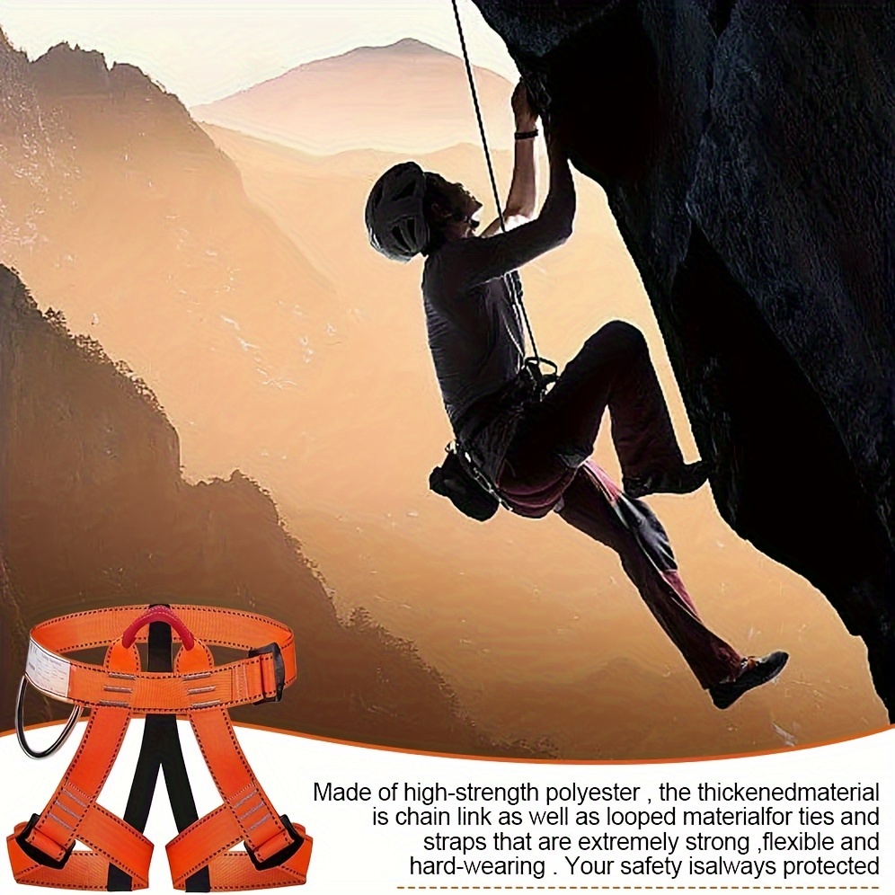  adjustable climbing harness half body design for caving rock climbing rappelling tree protection made with durable nylon details 5