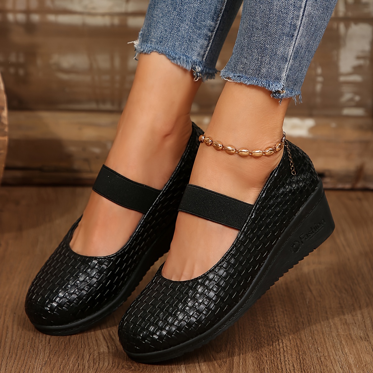 black long dress shirt Miu Miu Black Patent Leather Slingback Wedge Heels – LE DEPARTMENT main image 1