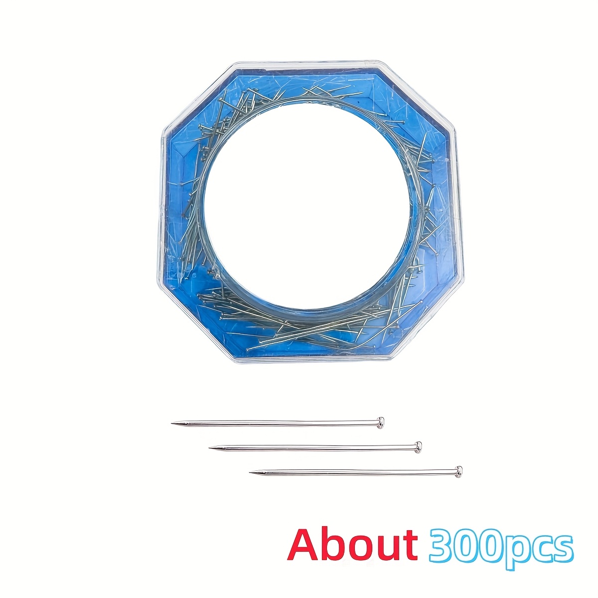E-shop 300 Stück/Box Satin Sicherheitsnadeln, klassische gerade Nadeln, mit Kunststoff-Aufbewahrungsbox, 1 Zoll/26 mm