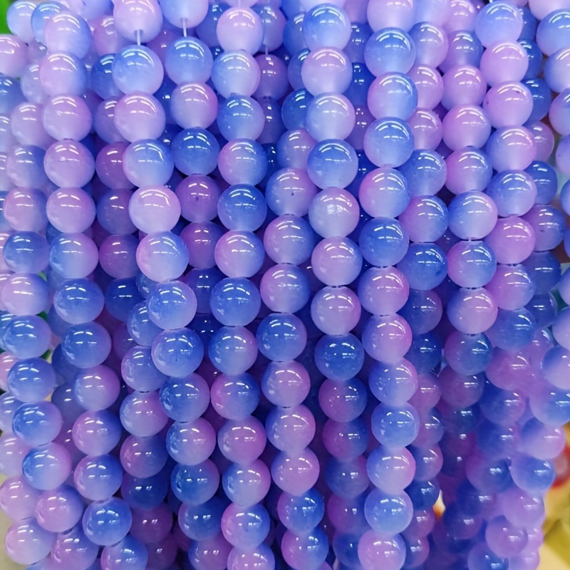 

100pcs 8mm Gradient Color Round Glass Beads For Beading Diy Handmade Bracelet Necklace Jewelry Accessories