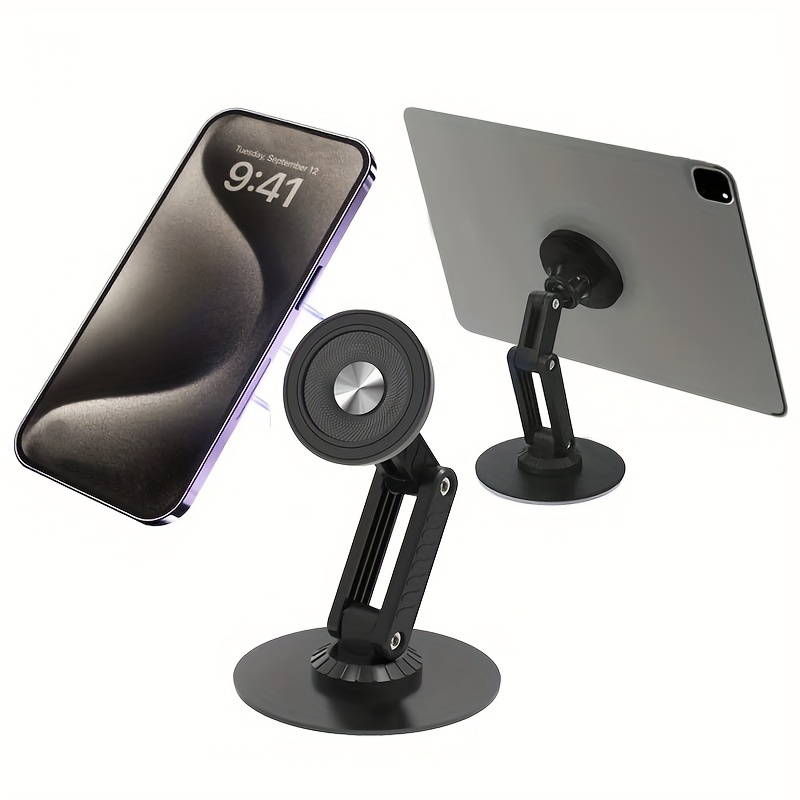 

Mobile Phone Magnetic Stand, Foldable Lazy Multi-functional Metal Desktop Stand, Suitable For Ipad And All Smartphones, Rotatable And Height Adjustable Stand