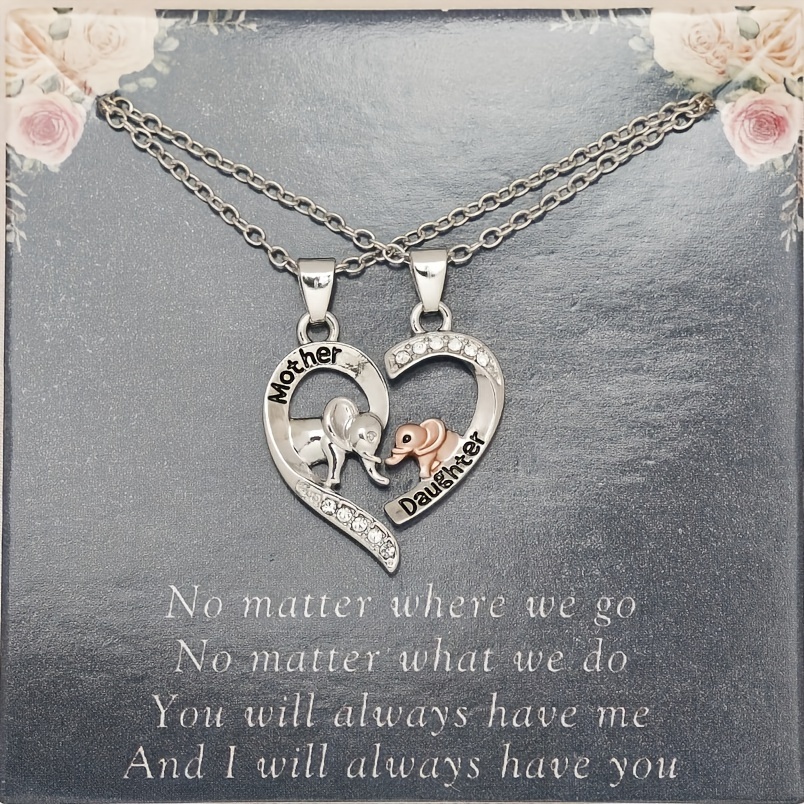 Heart Necklace Set Mother Daughter Matching Jewelry Luoluo&baby