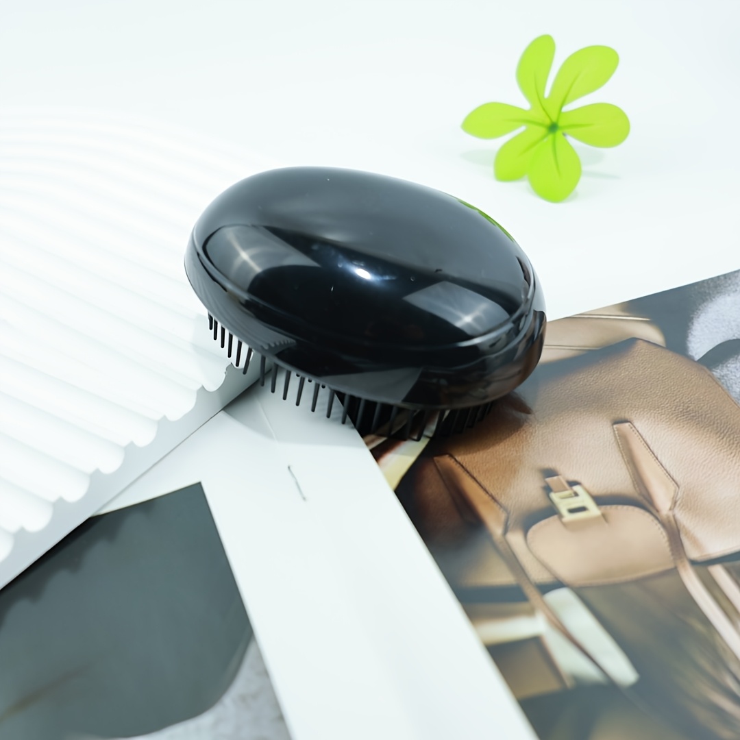 1pc 3-color Optional Egg-shaped Portable Hair Comb Size