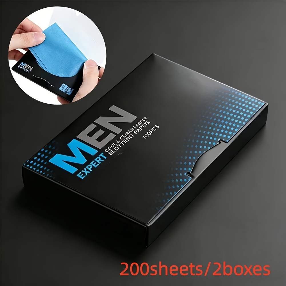 TEMU 200pcs/2boxes Men's Oil Absorbing Facial Tissue Paper