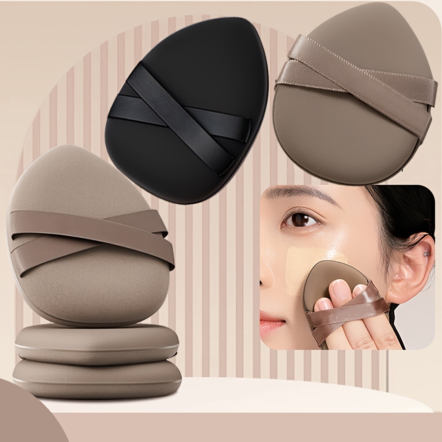 

Dual-strap Reusable Makeup Sponge - Soft, Comfortable & Lightweight For Flawless Application, Fragrance-free Pu Material, Ideal For Types