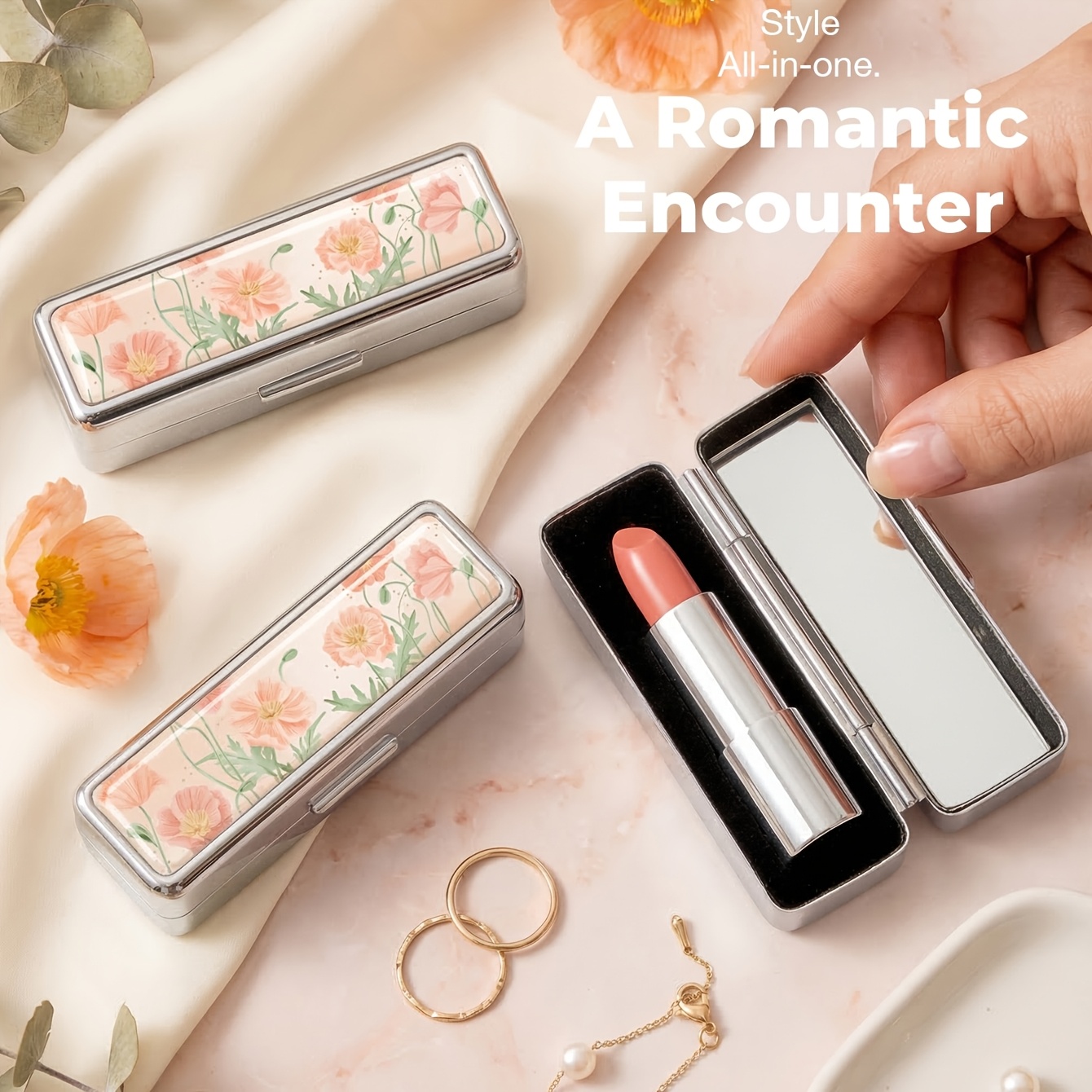 Multifunctional Portable Mini Mirror with Lipstick Case
