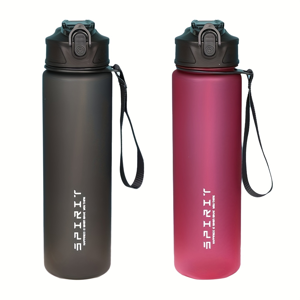 

Grinkwell 26oz Frosted Bottle - Leakproof, Bpa-free Pc With Silicone Straw & Carrying Rope For Gym & Outdoor Activities