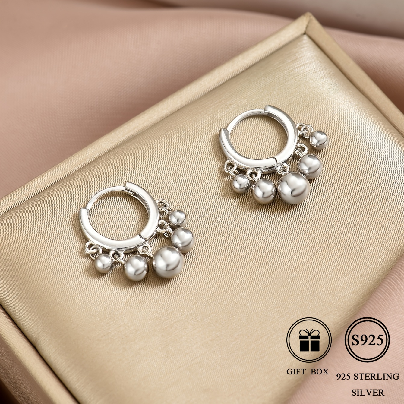 Women's Stylish Circular 925 Silver Earrings with Tassels