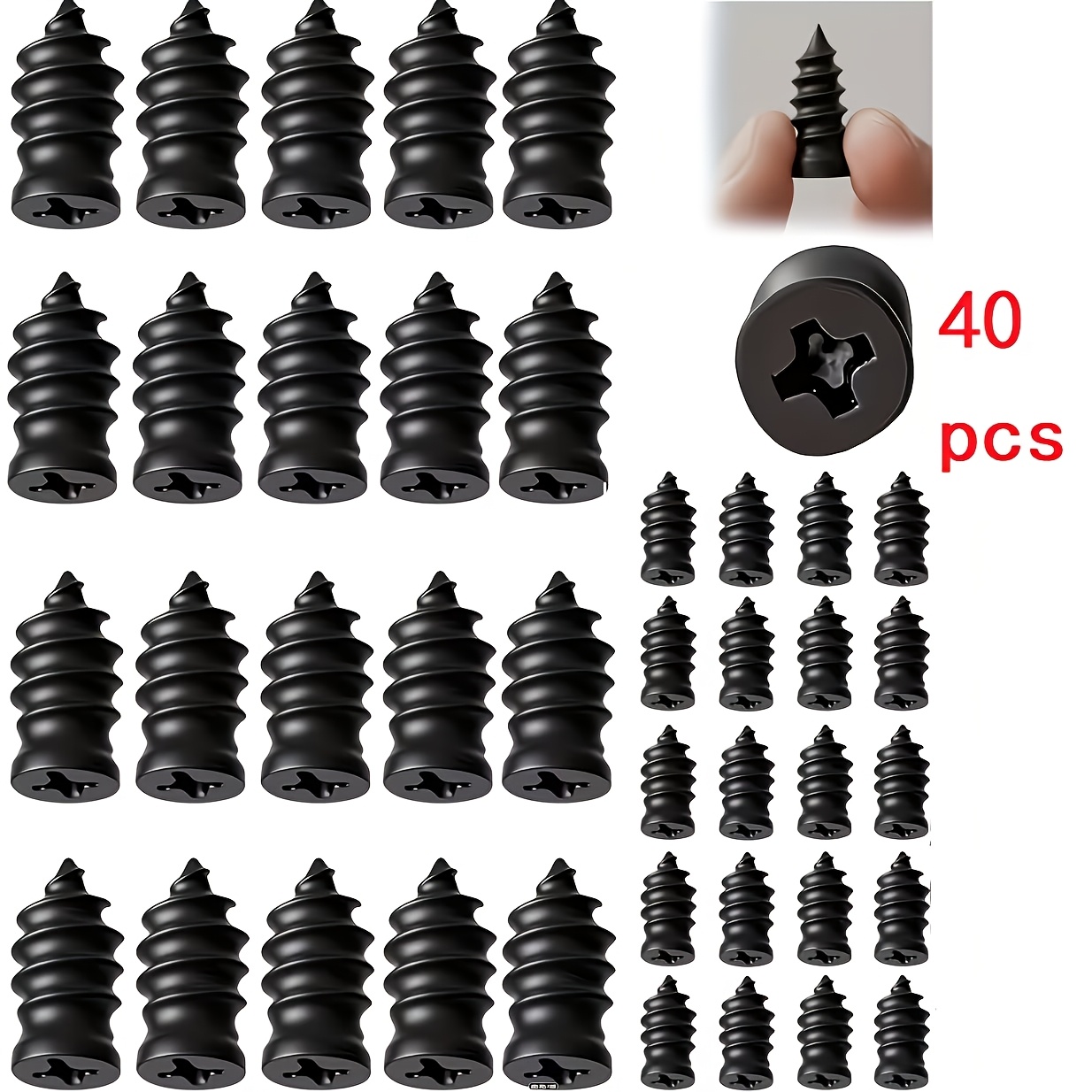20/40pcs Tire Repair Rubber Nail Kit, Suitable for Car/Motorcycle/Truck/Scooter, Quick Self-Service Screw Rubber Nail Vacuum Tire Puncture Repair Tool