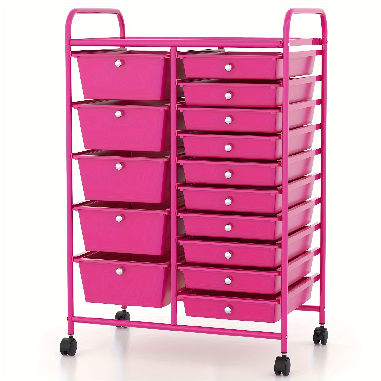 

Costway 15-drawer Rolling Storage Cart Mobile Cart W/ Colorful Drawers & Metal Frame