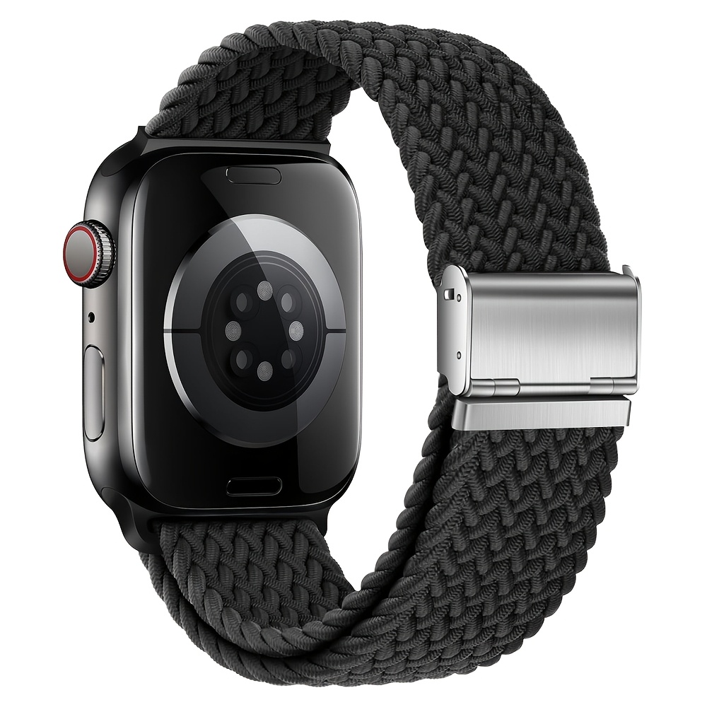 TEMU Bracelet de montre élastique en nylon pour Apple Watch séries 11/10, 46mm 42mm, 987 45mm 41mm SE, 654 44mm 40mm, bracelet pour iWatch Bands 3,