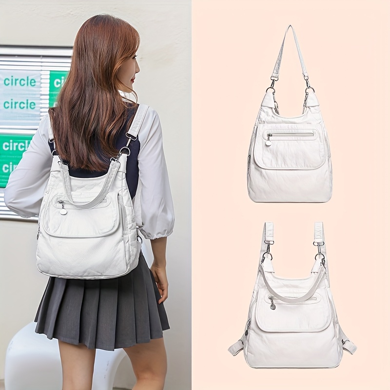 Moqueta Convertible para Mujer/Bolso de Hombro/Tote - Cierre con Cremallera, Compartimento Espacioso, Ligero para Trabajo y Viaje - Disponible en Blanco, , Rojo, Gris - Bolso Minimalista, Bandolera, Textura Suave - Imagen 6