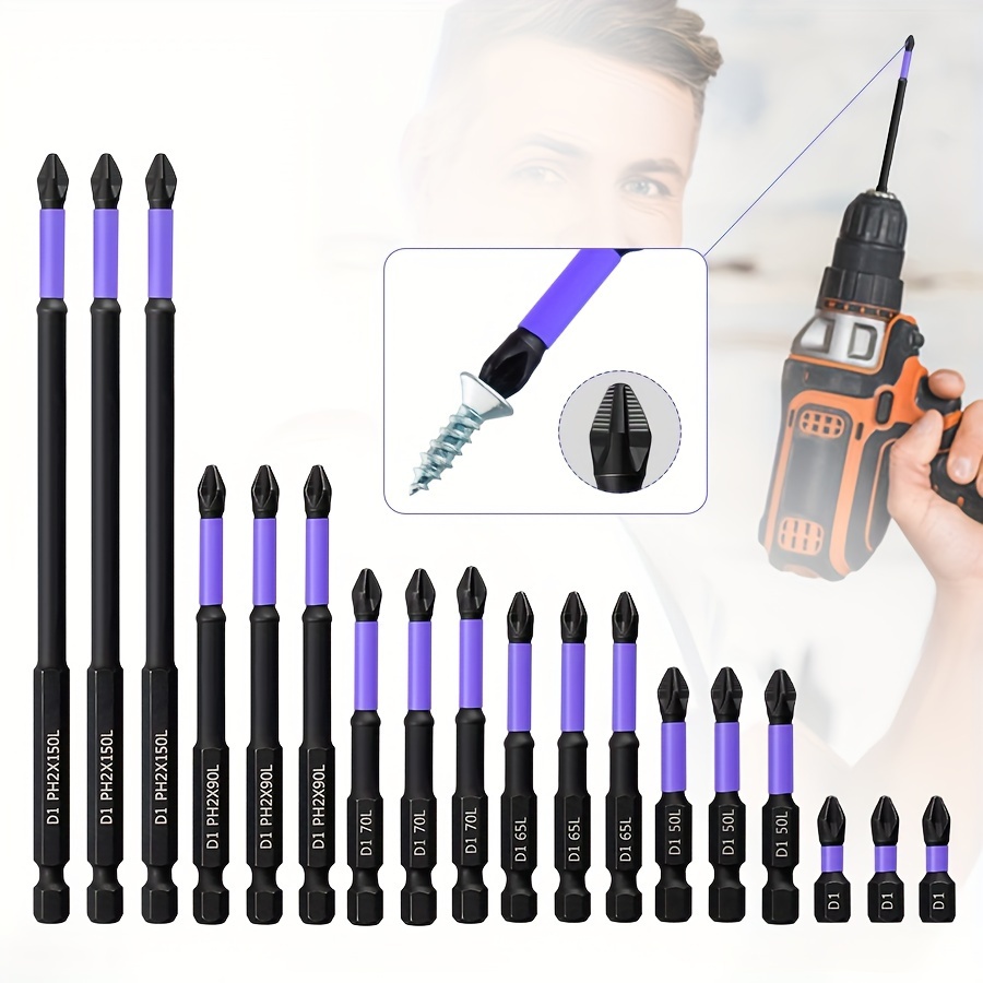 

3sets Upgraded D1 Hardness Ph2 -slip Shockproof Screwdriver , Super Screwdriver Duty Kit