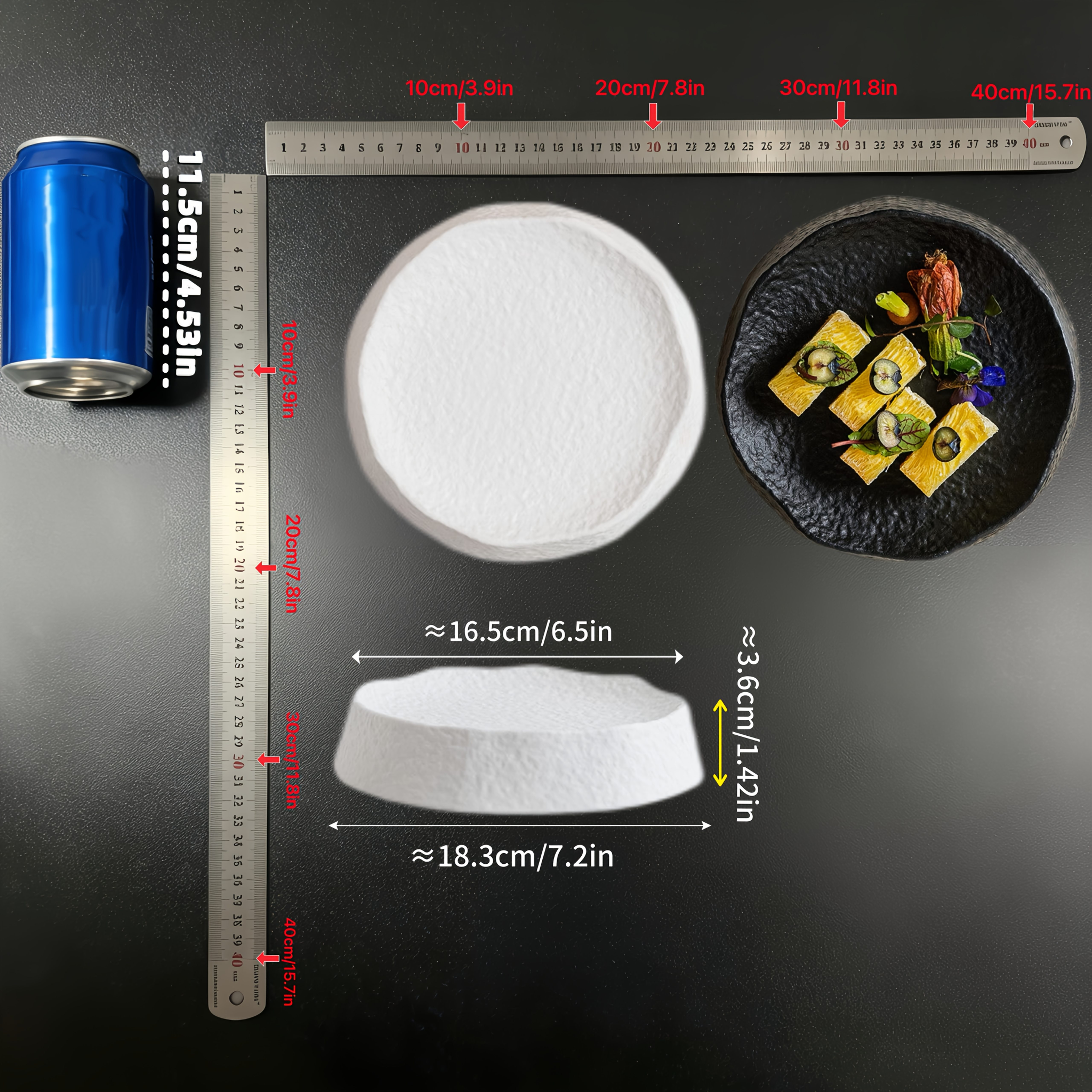 Creative Ceramic Plate White/Black, Suitable for High-end Restaurants and Home Use for Special Plating, Tableware, Plating, Unique Irregular Western-style Plate