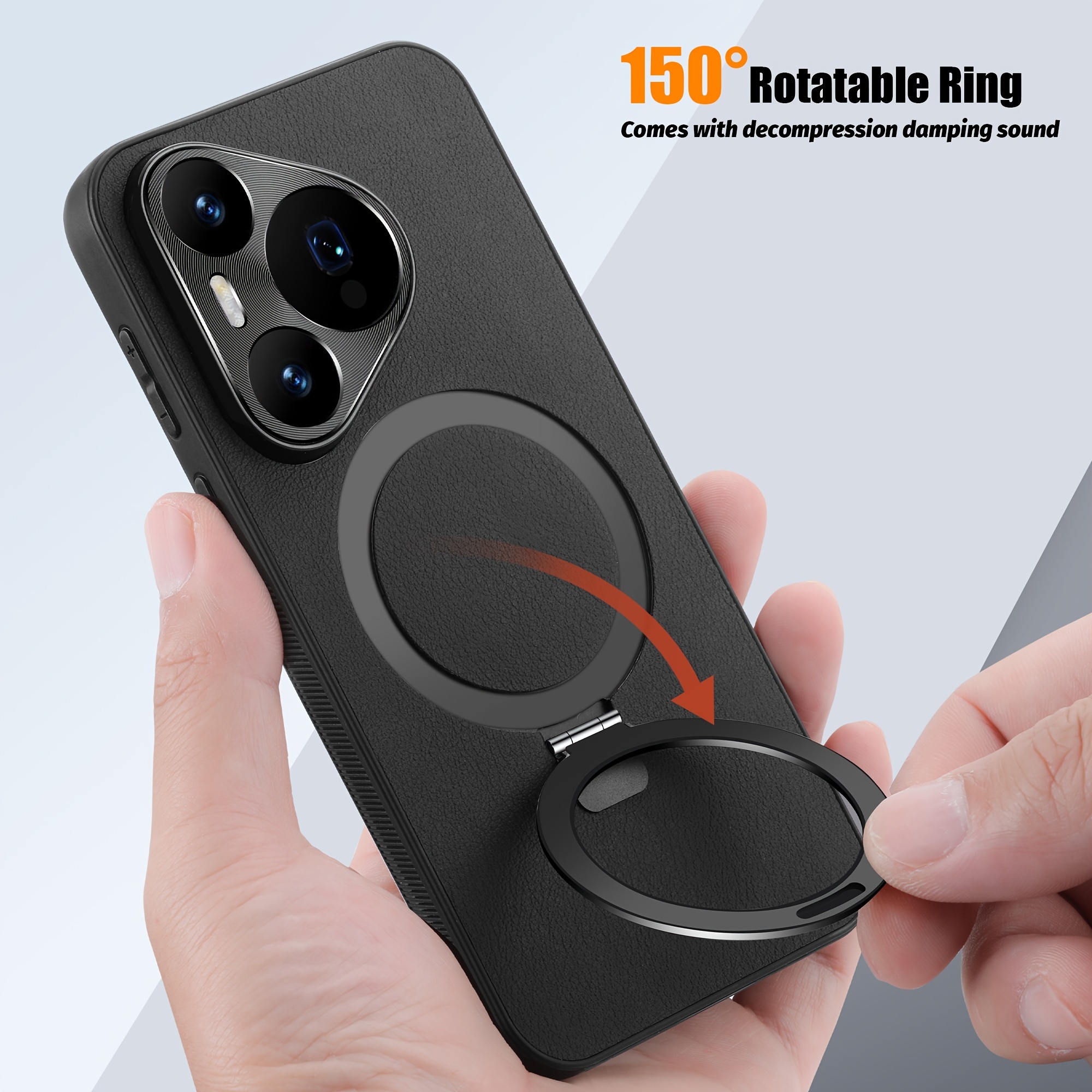 1 étui en cuir pour Huawei P70/P70Pro, protection complète avec support, support magnétique puissant, chargement sans fil, cadeaux pour amis, anniversaire_voghion.com