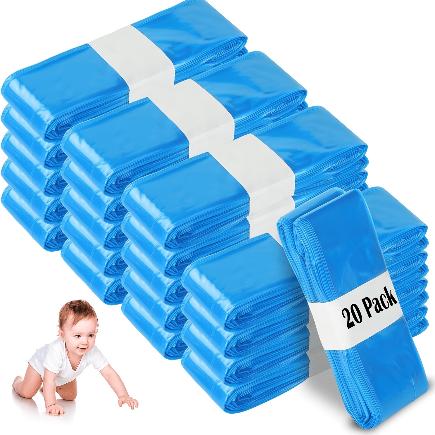 Compatible For & Diaper Pail & Refill Film - Plastic Suitable For Octagonal Trash Can, Refillable Waste Disposal System For Diapers,, For Use