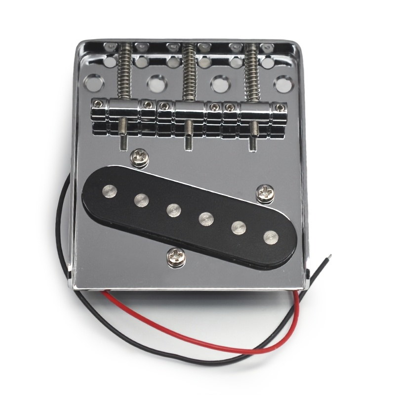 Bridge and Pickup Set for TL Style Guitar 3 Adjustable Picks 6.2K-Pickups Gutiar Parts Silvery + Black