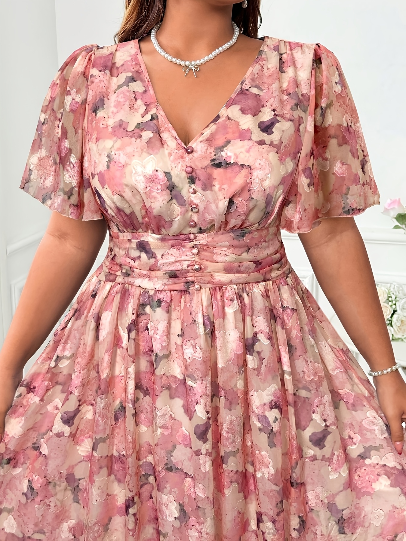 plus size plus size womens spring summer fashion casual chiffon dress