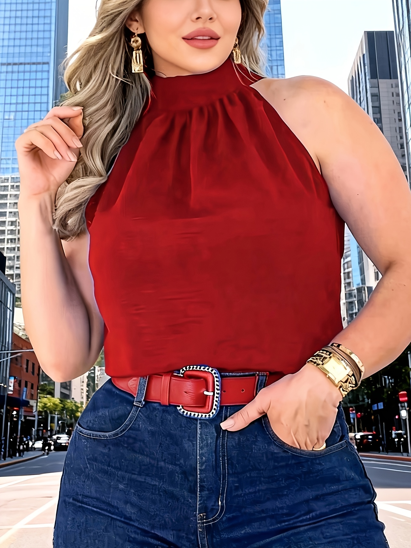 hmy simple halter neck top a comfortable and stylish   for everyday     details 1