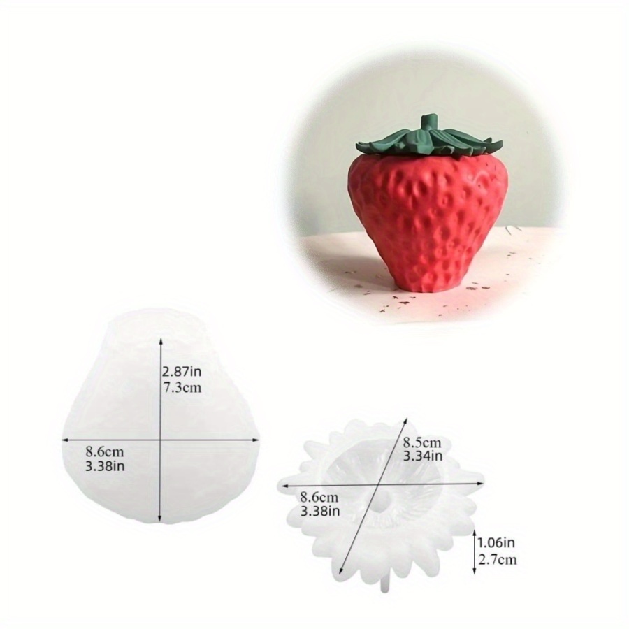 E-shop DIY Harzform Erdbeer-Aufbewahrungsbox-Ornamentform Heimdekoration Tisch-Tropfkleber-Gips-Blumenarrangement-Aufbewahrung Kerzenbecher-Silikonform