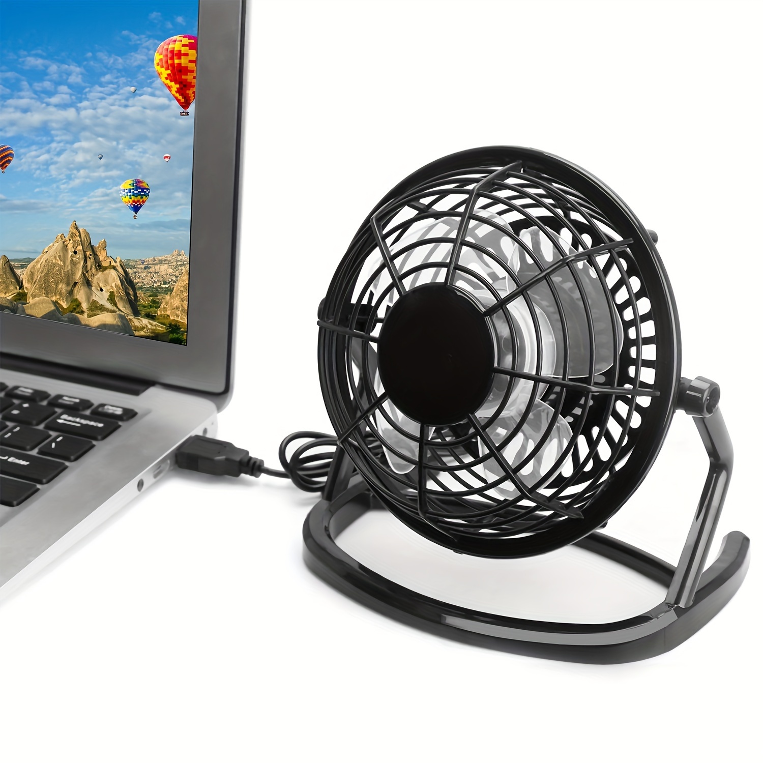 TEMU 1pc Personal Usb Fan 360° Rotation Desk Table Cooling Fan Quiet Laptop Cooler Air Circulator