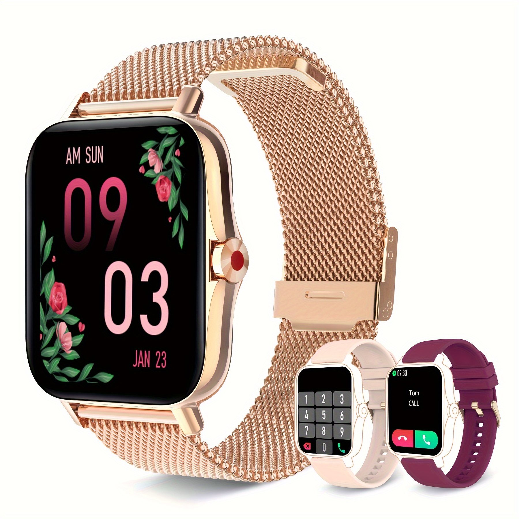 

A Women's Smartwatch Compatible With Both Iphone And Android Phones, Equipped With A Health /message Review/assistant/multi Sport Mode/music Playback Watch, Making It A Great Gift For Women