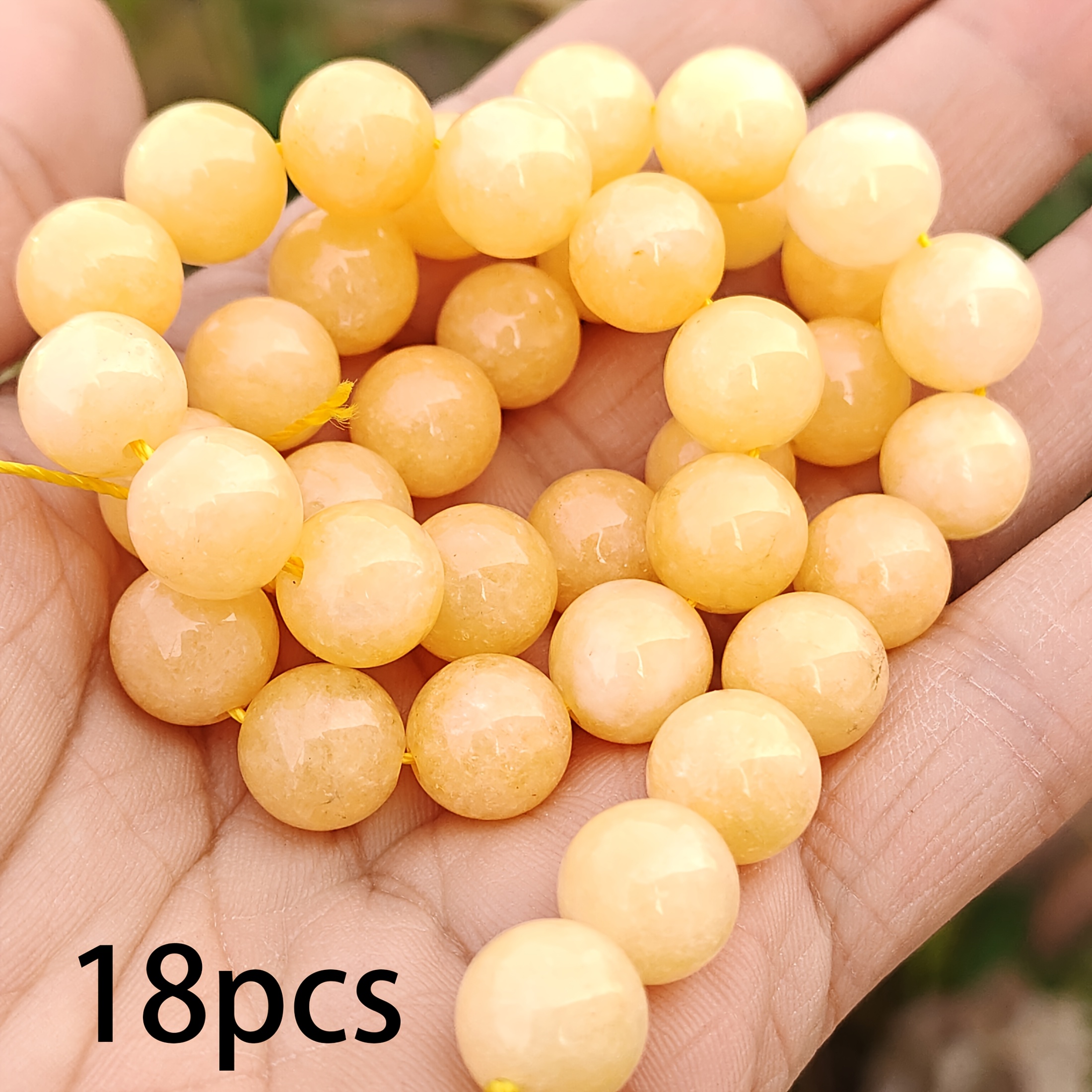 E-shop 6/8/10 mm Gelbe Naturstein Lose Perlen, Schmuckherstellungsmaterialien, Geeignet für Halskette, Armband, Ohrring, Handy-Taschenanhänger und