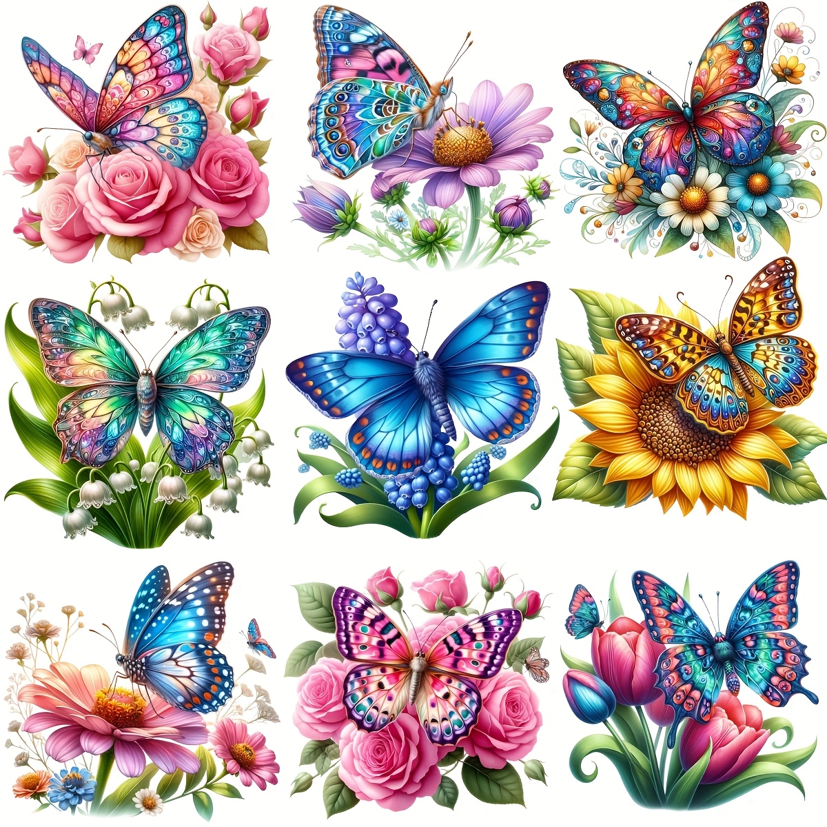 TEMU 30pcs/set Handmade Creative Retro Spring Watercolor Flower Series High Quality Stickers Suitable For Garbage Diary Notebook Decoration Manual Account Diy Cutting Book Stickers
