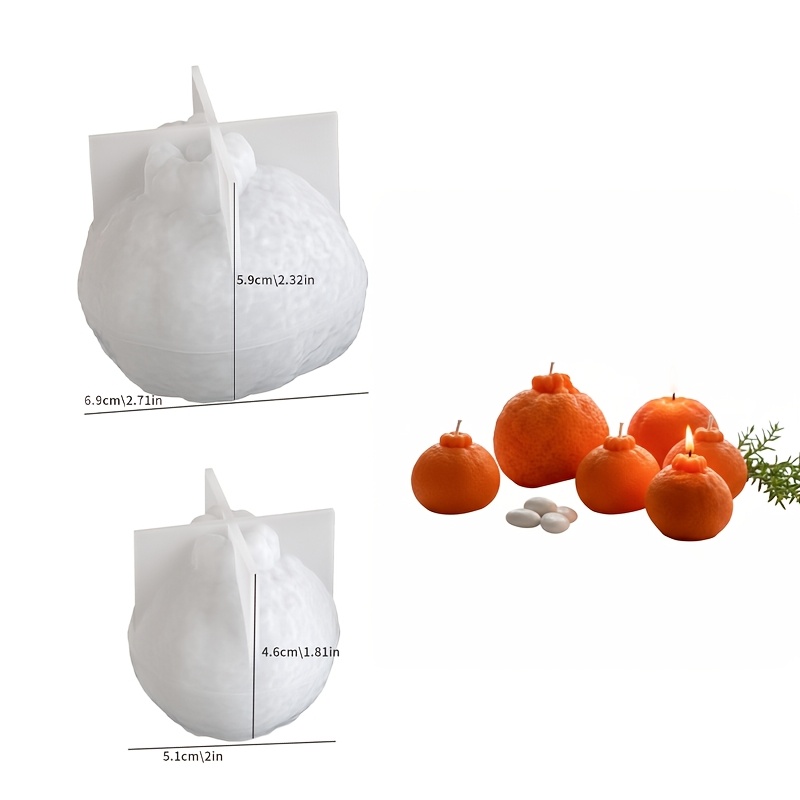 TEMU Lot de 2 moules en silicone d'agrumes pour bougies d'aromathérapie et plâtre, décoration pour bureau et maison, souvenirs