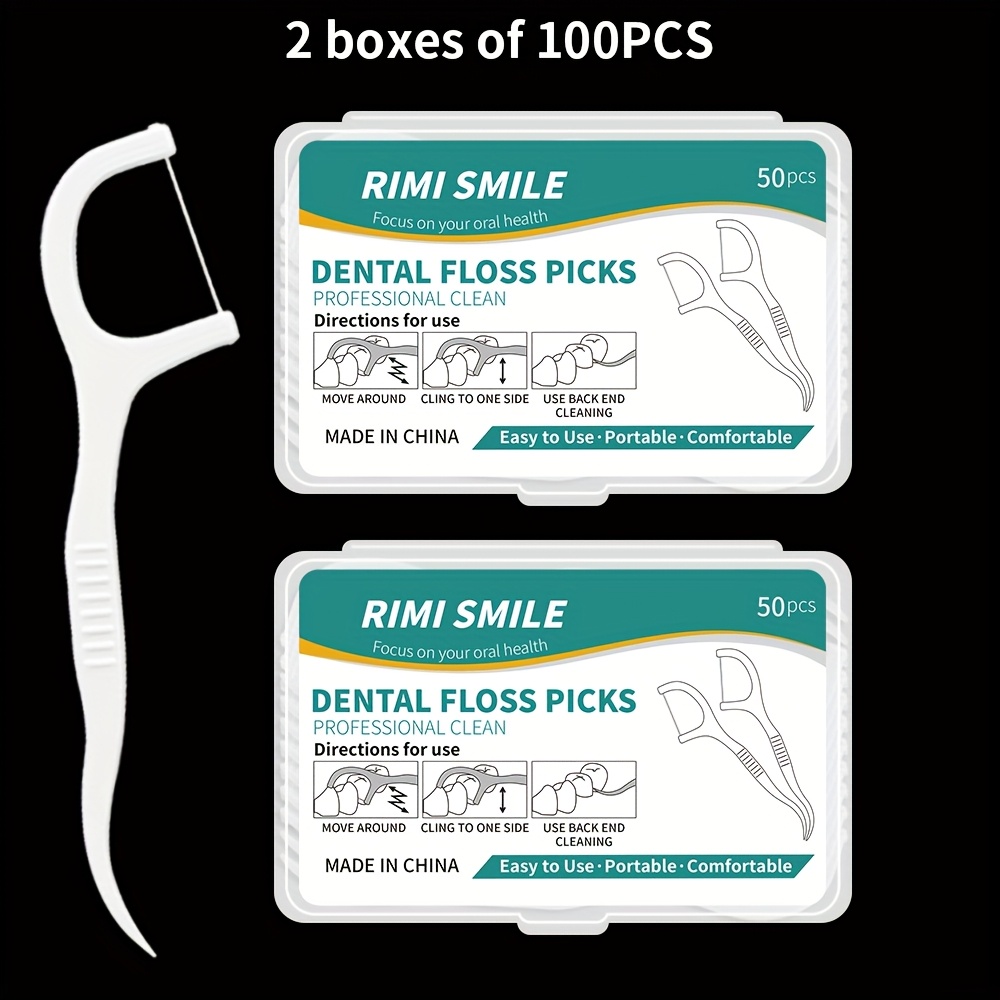 Image of 100pcs/300pcs - Fine Sliding Floss Stick | With A Sealed Storage Box, Floss Is Or Worn | Suitable For Oral Care And Cleaning Between Teeth | Essential For Daily Life And Travel