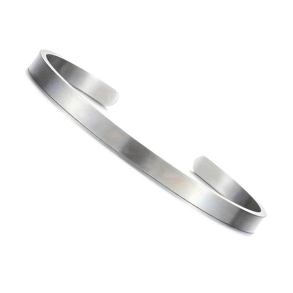 E-shop Individuelles Edelstahl-Armband mit offener Form, 5 mm gebürstetes, mattes Armband, personalisierter Text, , Koordinaten, Name, Paar-Armband für