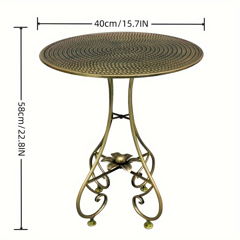 TEMU 1pc Vintage-inspired Bronze Coffee Table - Style With Metal Frame, Portable Room, Coffee Table For Living Room