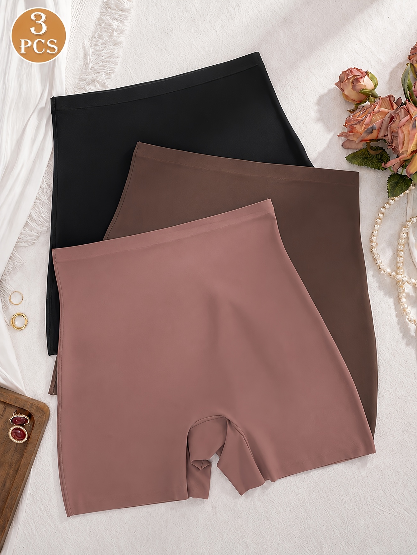 item picture 3 pack seamless womens safety shorts comfortable and breathable boxer briefs for outer wear preventing chafing