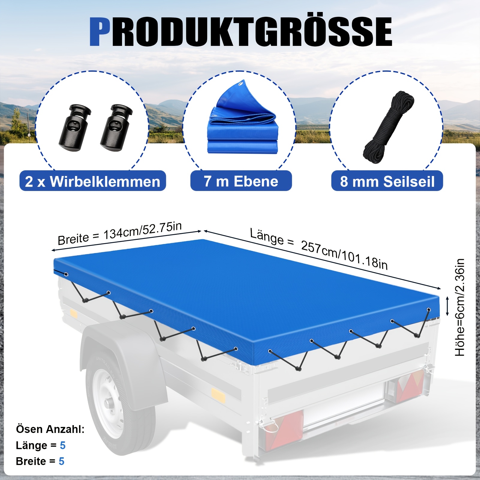 E-shop Faltbare Anhänger Auto Abdeckung Wohnmobil Abdeckung PVC Winddicht Sonnenbeständig Für Wohnwagen Van Outdoor, LKW Bettenabdeckung, Anhänger