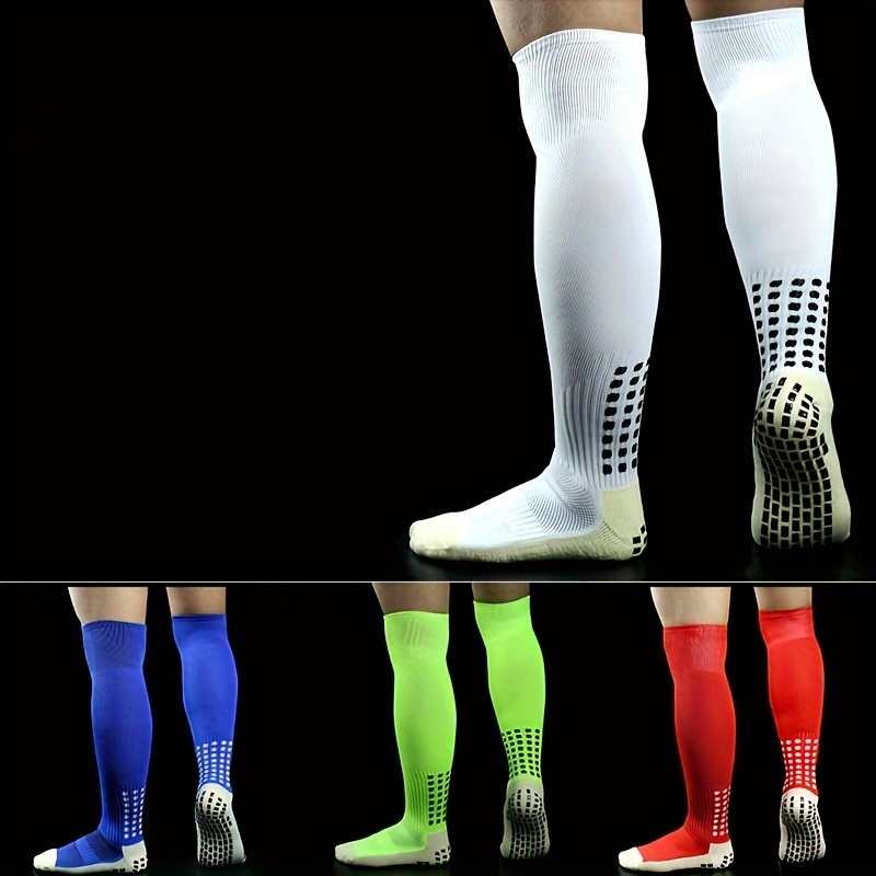 

A Pair Of Men's Color Matching Over The Knee High Socks, Breathable Comfy Anti-slip Long Stockings, Men's Trendy Socks