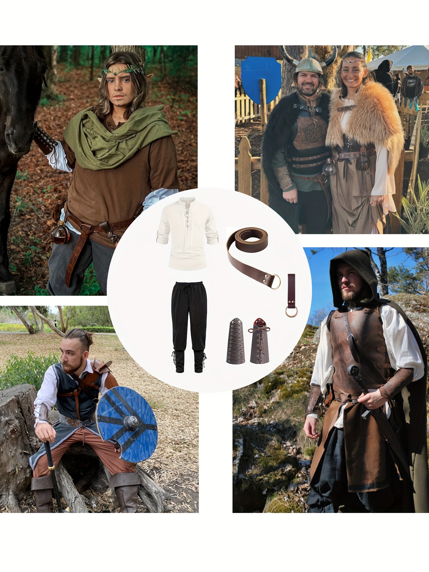Chevalier Cosplay Costume Médiéval Tunique Costumes d'Halloween Pour Hommes Adulte Viking Pirate Déguisement Fantaisie Vêtements Carnaval Chemises | BE