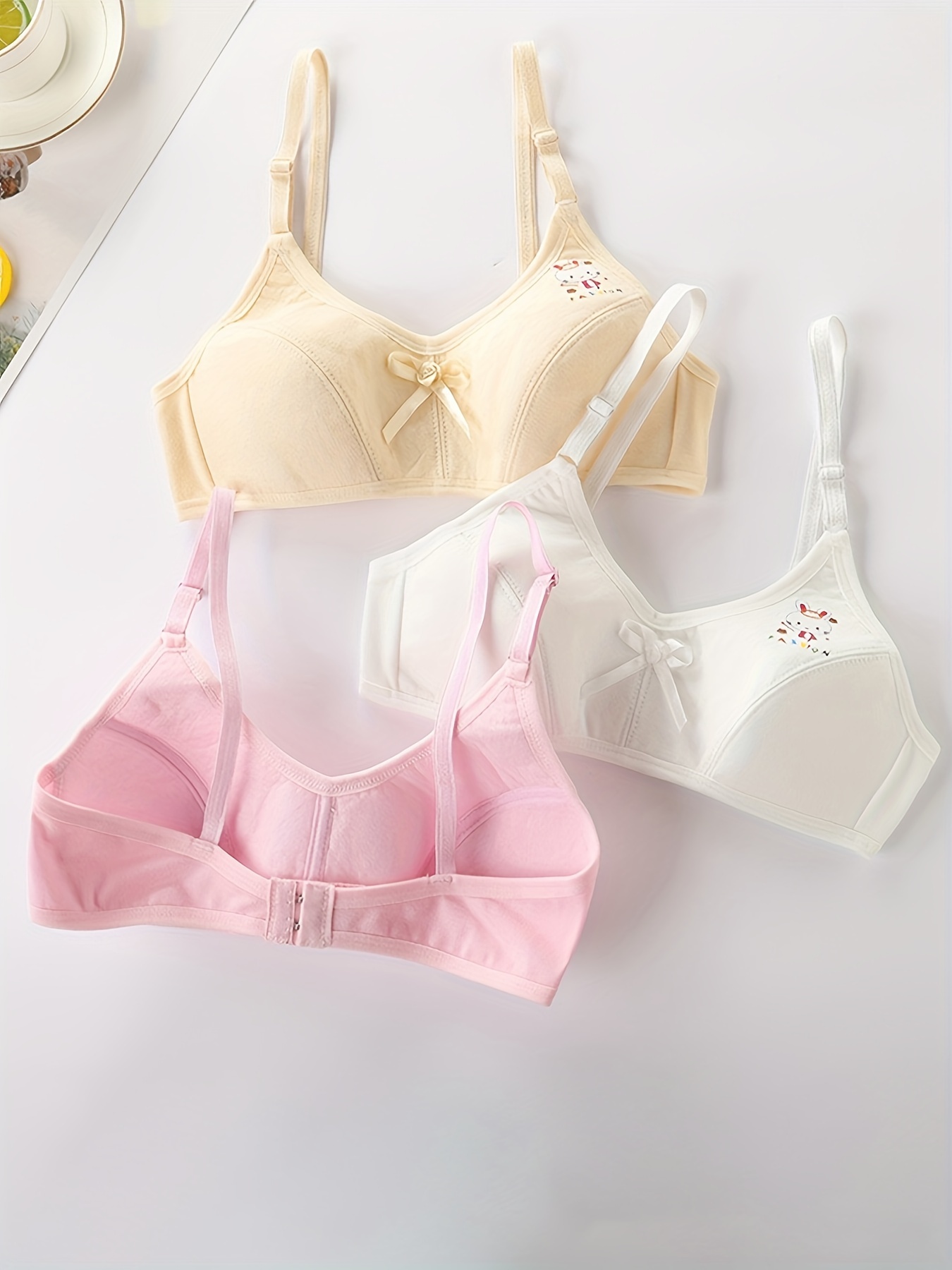 Middle and large children's students' development period underwear female  junior high school girl bra small vest cartoon cute tube top pure cotton  wrapped chest